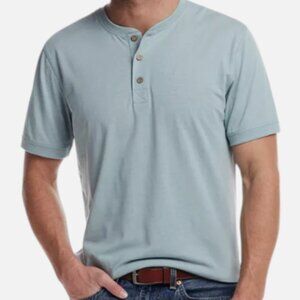 Original Weatherproof Vintage Henley Short Sleeve Shirt Men’s Spring Sky Size M